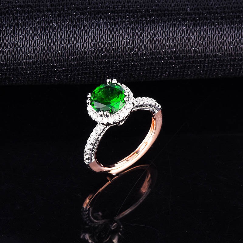 925 Perak Rose Emas Fashion Cincin Wanita Pertunangan Adjustable Perhiasan