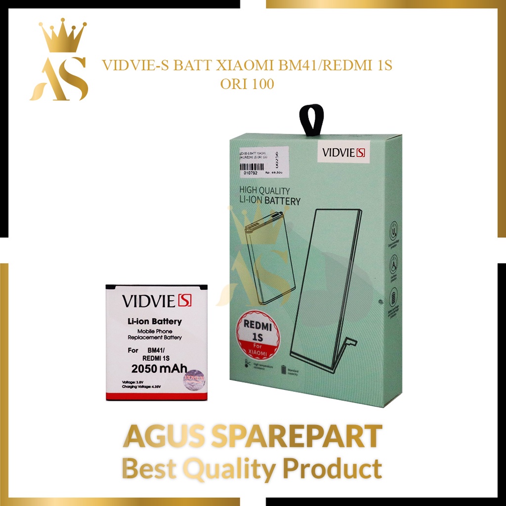 VIDVIE-S BATERAI XIAOMI BM41 / REDMI 1S ORI 100 / BATTERY / BATRE