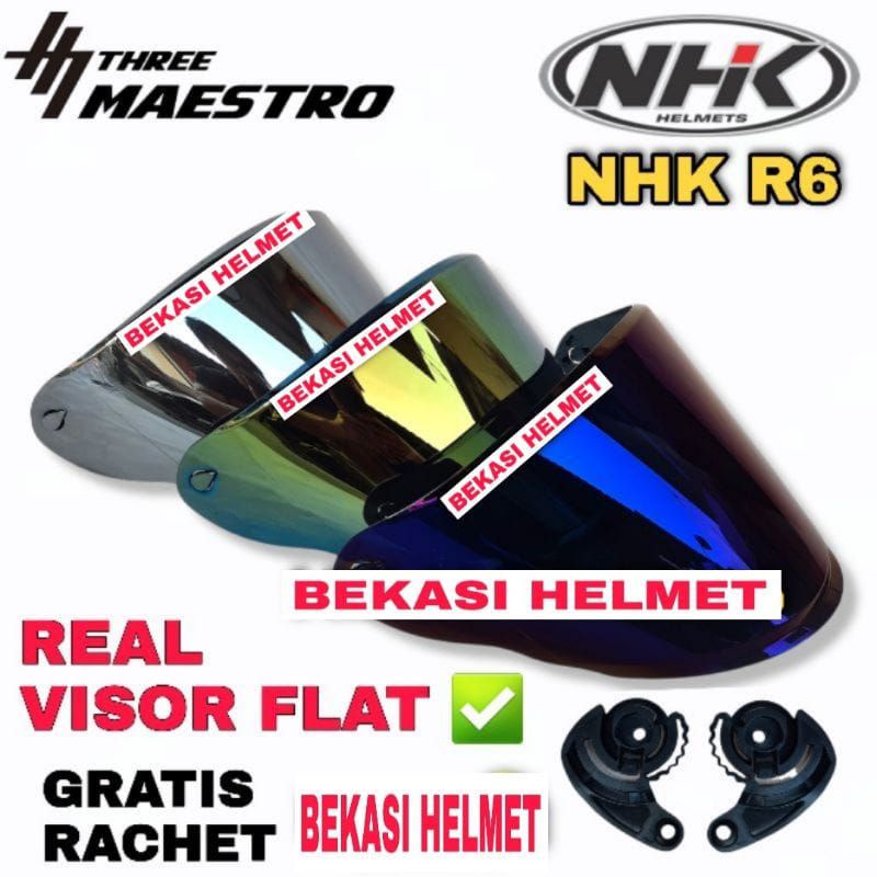Promo Cod Kaca Helm Nhk R6 Nhk R1 Max Nhk R1 Elite / Nhk S1 Gp Pro Iridium Blue / Visor Helm Nhk R6