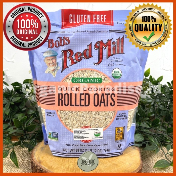 

Bob's Red Mill Organic Quick Cooking Rolled Oats 794 gram Gluten Free