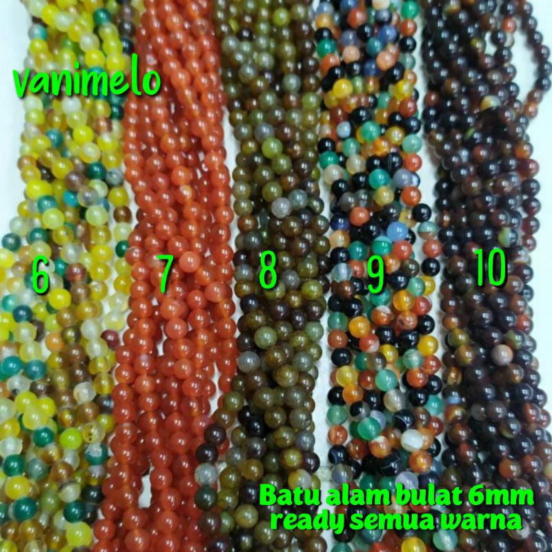 COD✅ Batu Alam Bulat 6mm Ready Semua Warna