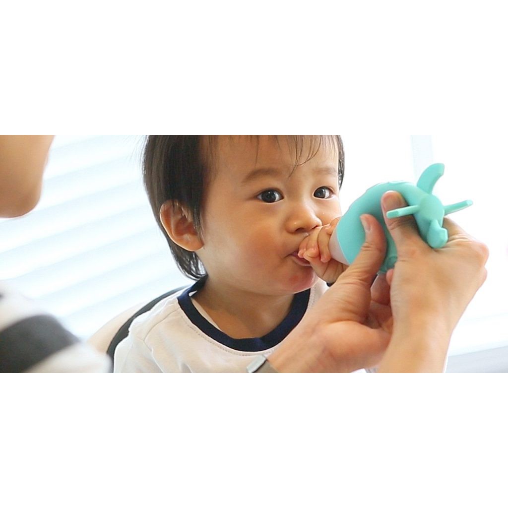 Marcus &amp; Marcus - (With Lid) Baby Feeding Spoon Dispenser Rocket BLUE