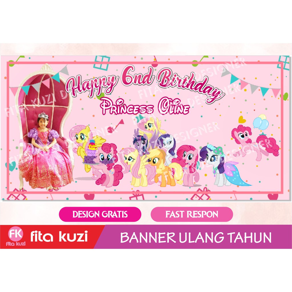 SPANDUK ULTAH LITTLE PONY BACKDROP WALLPAPPER ULANG TAHUN Shopee