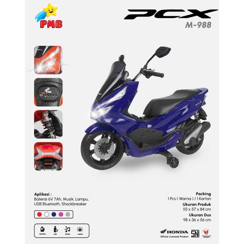 Motor Aki Anak HONDA PCX PMB 988 M988 Mainan Anak Motor , motoran anak murah