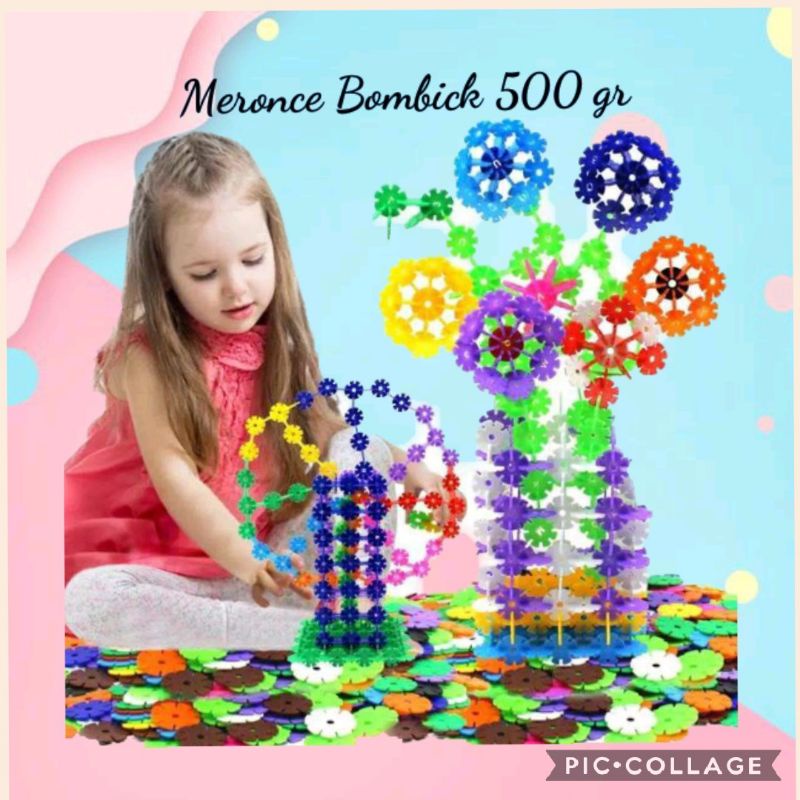 Mainan Edukasi Anak lego meronce bombik 500 gr kado ultah ulang tahun anak perempuan laki bayi 2 3 4