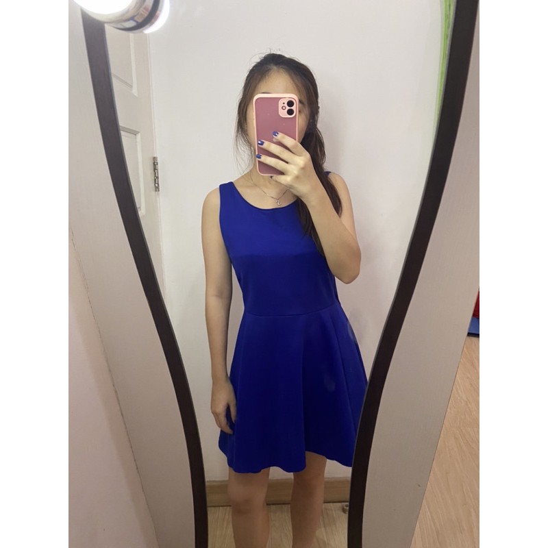 Big bow dress blue | dress biru pita besar