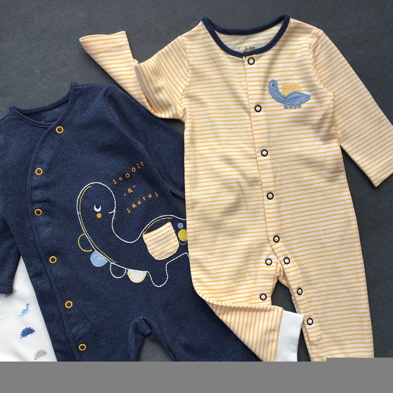 BABY K2 - Sleepsuit buka kaki isi 3 pcs motif dino