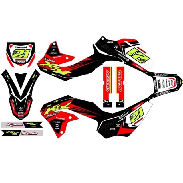 Decal KLX 230 L R BUILD UP KTM HUSQ DLL NEW 2022