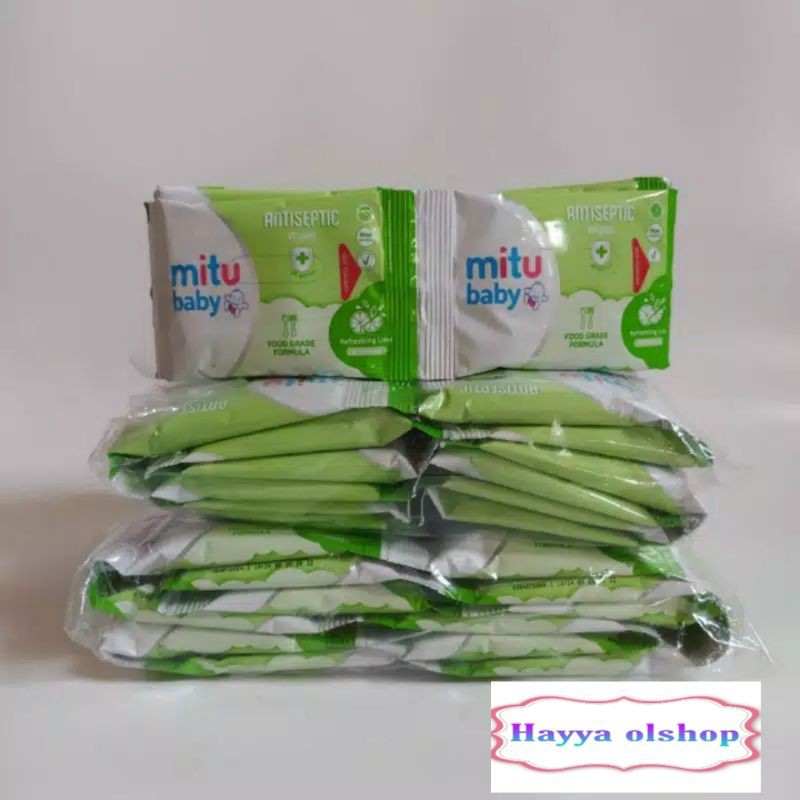 MITU BABY TISSUE BASAH ANTISEPTIC 12pcs(SATU RENCENG)4's