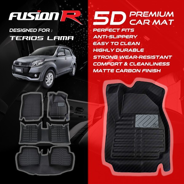 Fusion R Karpet Mobil 5D TERIOS Rush LAMA Konde Luxury Car Carpet Carbon