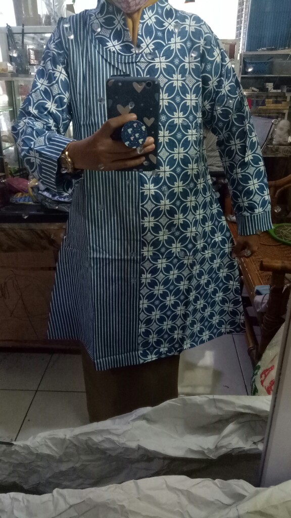 Paling Laris Manis Tunik Batik Wanita Motif Printing Indigo Kekinian