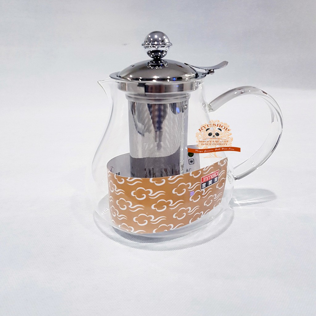 Teko Kaca 1200ml / Teko Kopi Teapot Kaca Saringan Stainless Steel 1200 Ml
