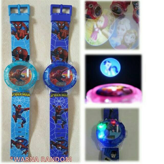 JAM TANGAN LASER  MUSIK DIGITAL ANAK LAMPU 6 GAMBAR