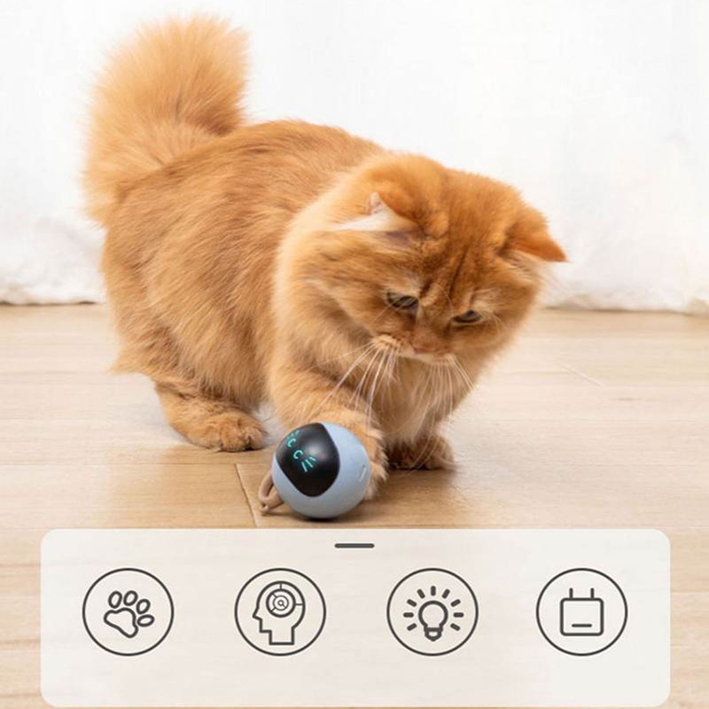 Mainan Bola Penggoda Elektrik Otomatis On / Off &amp; Off Usb Rechargeable Untuk Anjing / Kucing