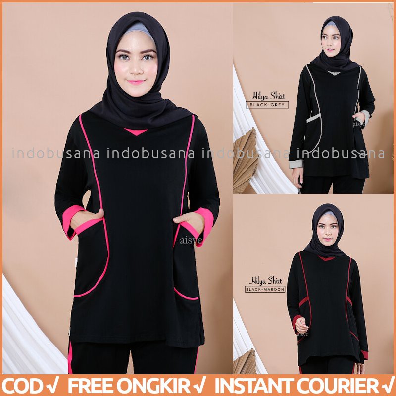 Baju Senam Atasan Baju Olahraga Sporty Muslimah HILYA SHIRT AISYE