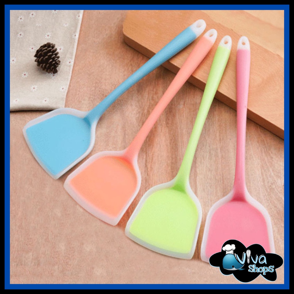 Spatula Silicone White Gradation HIgh Class BPA Free Heat Resistant / Spatula Silikon Masak / Spatula Silicon Tahan Panas / Spatula Masak / Spatula Pengaduk Adonan Kue / Spatula Silikon Food Grade Sodet Tahan Panas Sutil Pengaduk Adonan Warna Warni Cantik