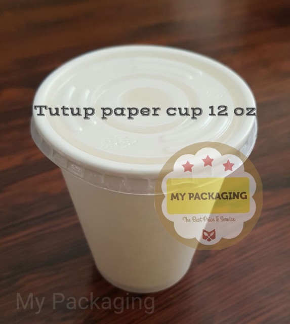 Tutup Paper Cup 8oz - Putih/Hitam 8 oz isi 50pcs/pack