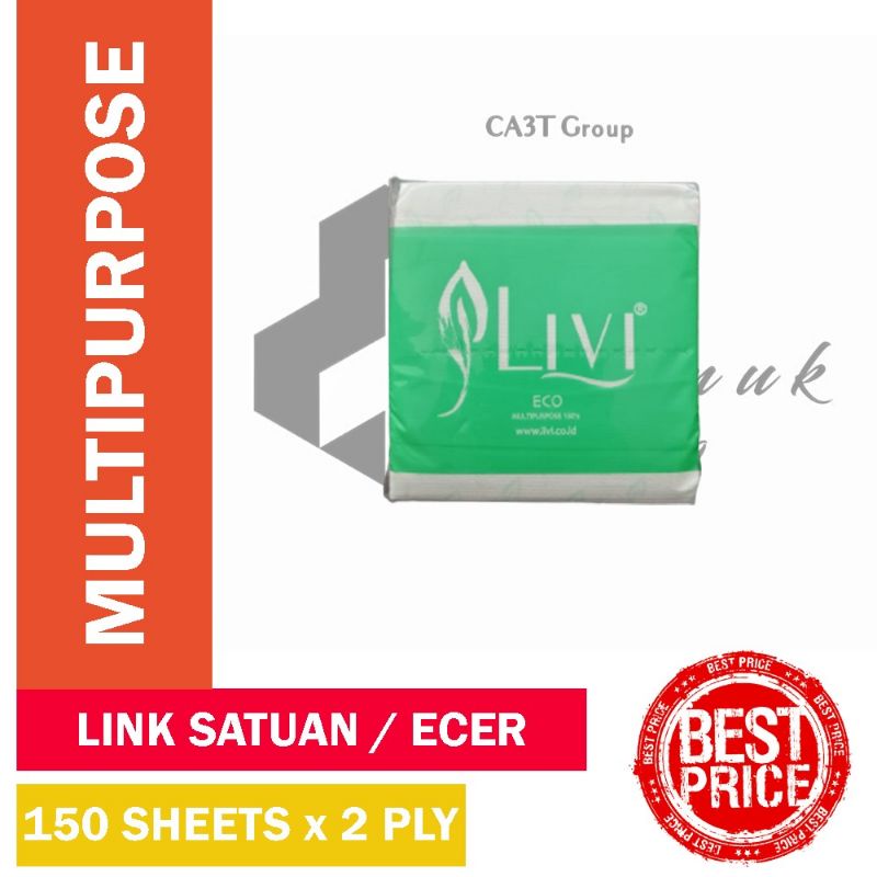 Tissue LIVI Eco Multipurpose 150 Murah / Tissue Meja/ Tissue makan