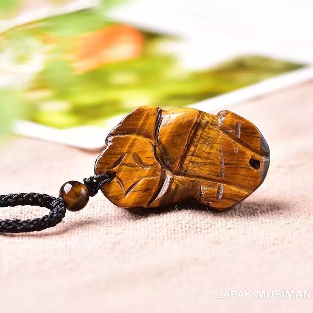 [Bayar di Tempat] KALUNG PIXIU BATU BIDURI SEPAH TIGER EYE ASLI ORIGINAL