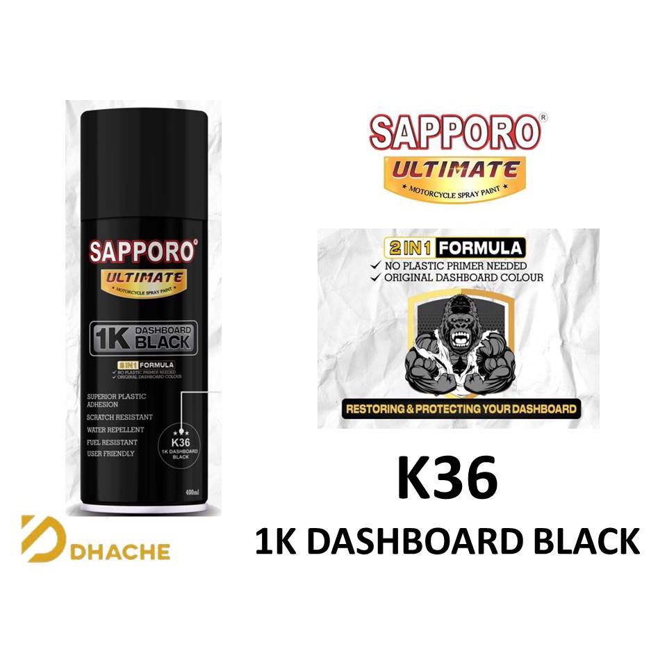 Sapporo Ultimate K36 1K Dashboard Black / Cat Spray Semprot 2IN1 400ml