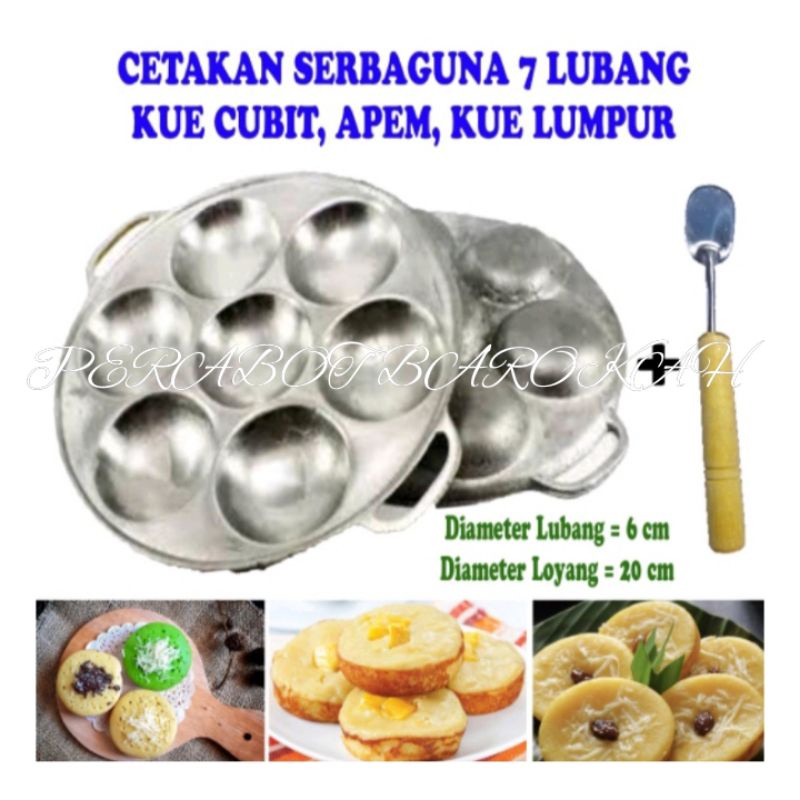 CETAKAN KUE 7 LUBANG /ALAT CETAKAN KUE APEM, SERABI DAN BIKANG + SOTEL
