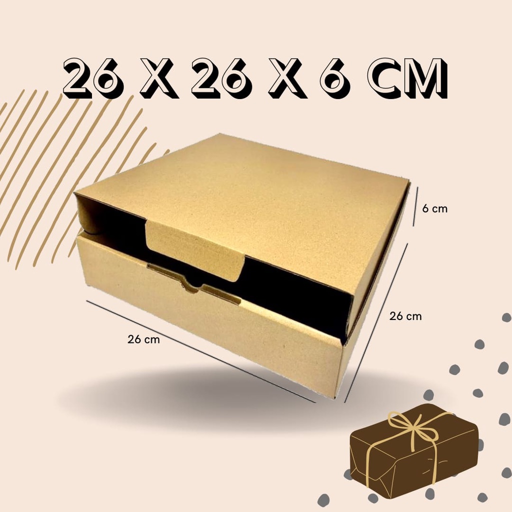

Box 26x26x6 Kardus Die Cut Grosir untuk Packaging Brownies Bolu Baju Kotak Kado