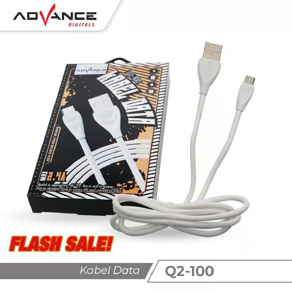 KABEL MICRO USB DATA FAST CHARGING Q2-100 / KABEL CHARGER ADVANCE MURAH