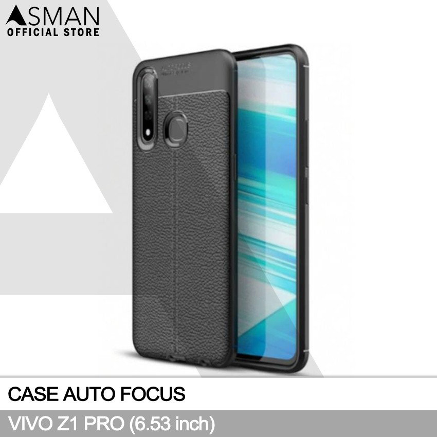 Auto Focus VIVO Z1 Pro (6.53&quot;) | Soft Case Leather Premium - Hitam