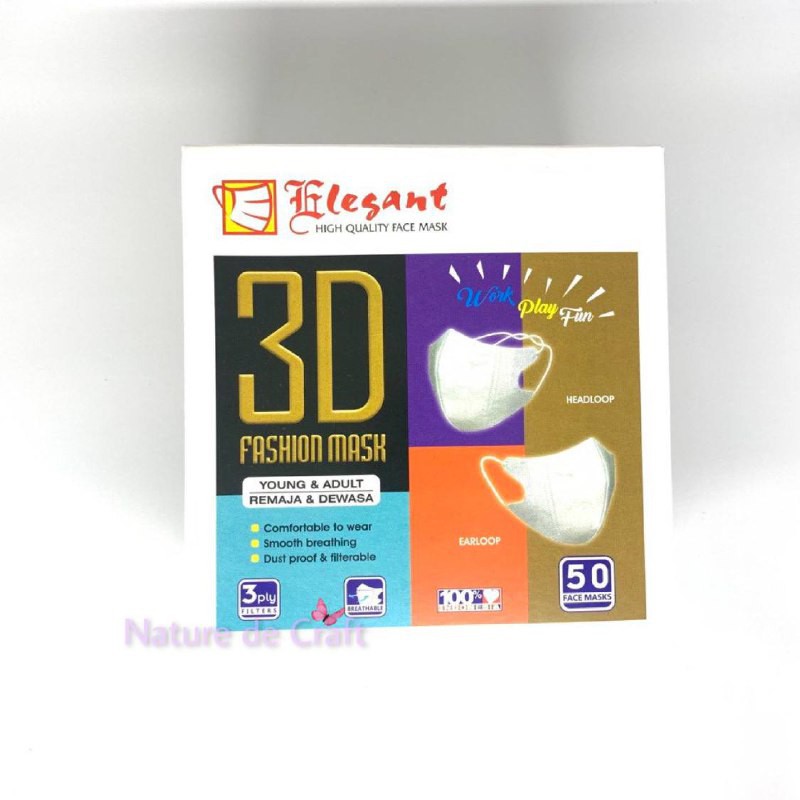 Masker Duckbill 3 Ply Earloop/Elegant3D Fashion Mask Young&Adult/Masker Ducbill 50 pcs/Ducbill Maske