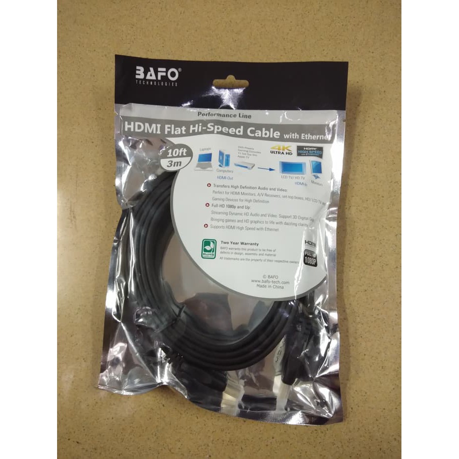 Bafo Kabel HDMI 3Meter Flat Full HD