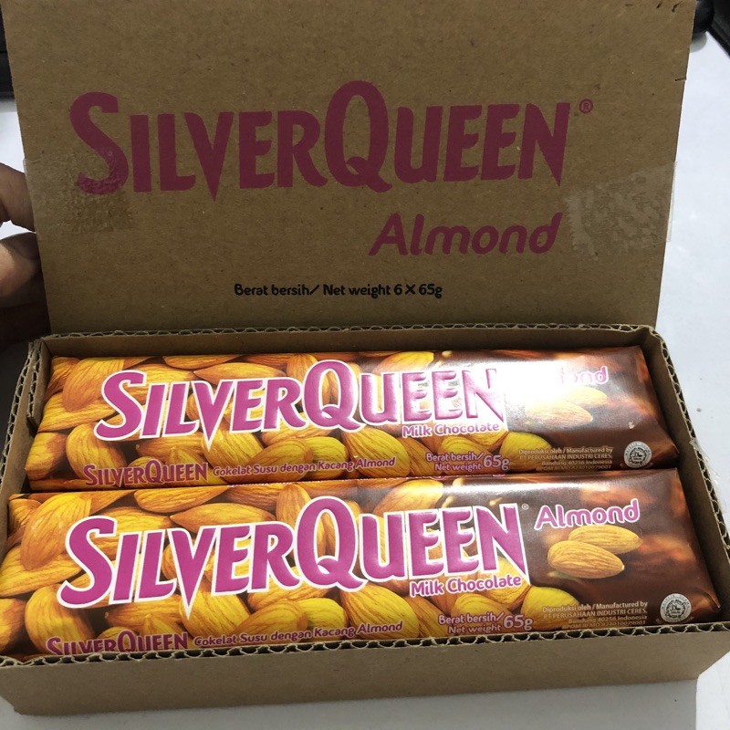 PROMO SILVERQUEEN ALMOND 1 BOX isi 6pcs @65gr
