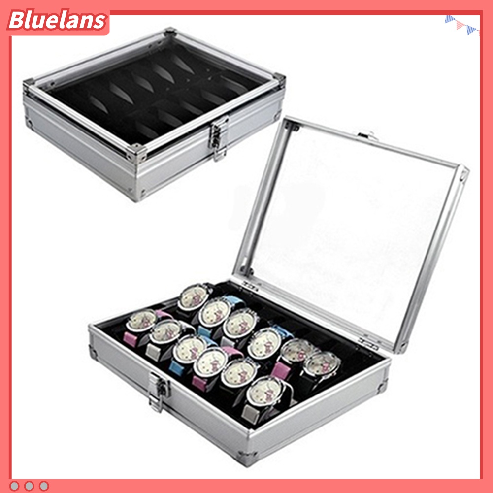 Kotak Organizer Jam Tangan Multifungsi 6 / 12 Sekat Bahan EVA Aluminum Alloy