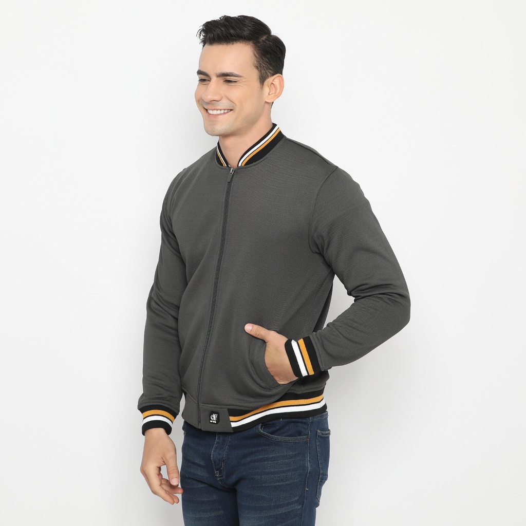 d&f Jaket Bomber CVC Pria - Abu Tua