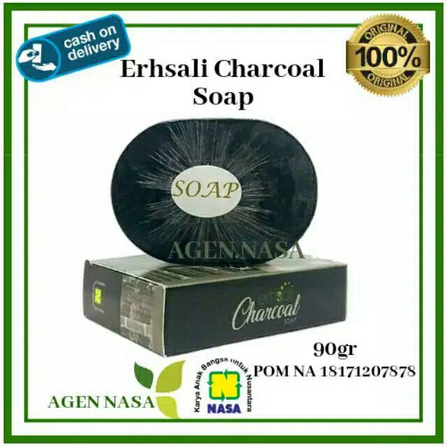 ERHSALI CHARCOAL SOAP ORI NASA sabun untuk hlek hitam