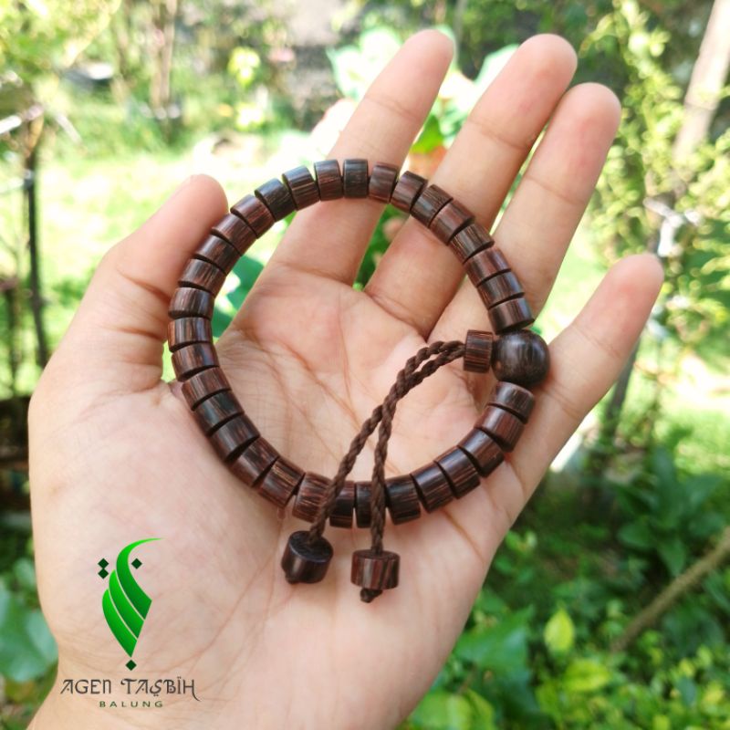 Gelang pria Wanita Kayu Galih Asem Tabung size 5×8mm, Gelang Kayu bertuah