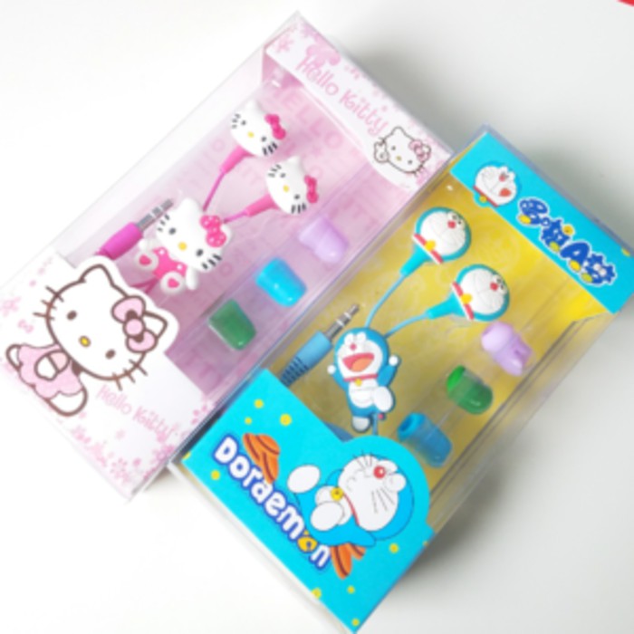 Trend-Headset Karakter Hello Kity &amp; Doraemon handsfree / Earphone Hellokitty earplug hf musik