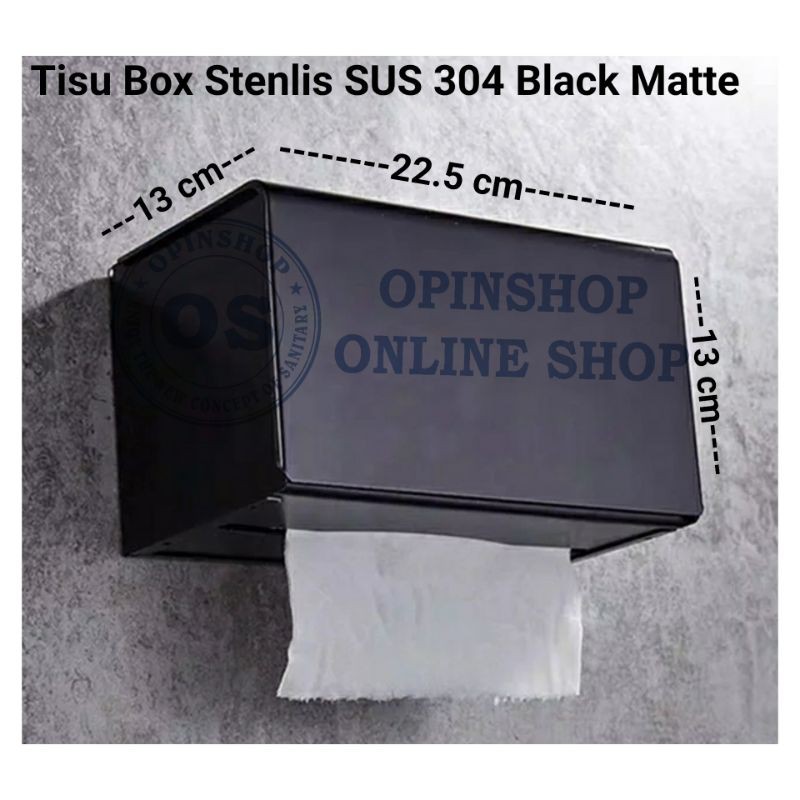 Tempat tissu minimalis Kotak Lembaran Stenlis 304 Black Matte