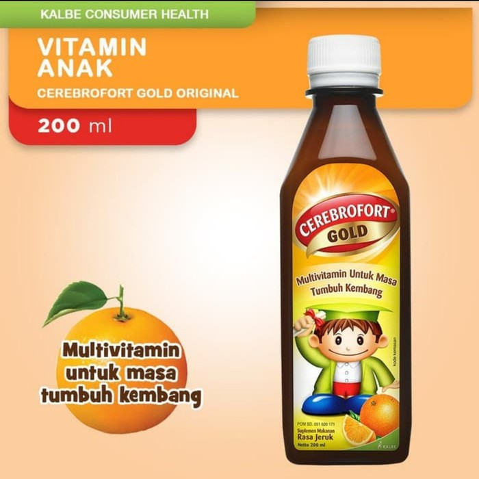 CEREBROFORT GOLD 200ML MULTIVITAMIN DAYA TAHAN KECERDASAN OTAK