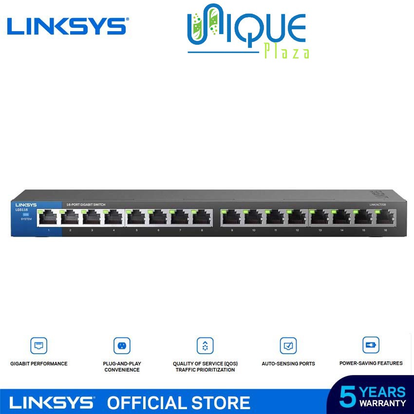 Desktop Switch Hub 16 Port Gigabit Linksys LGS116AP LGS-116AP ORIGINAL