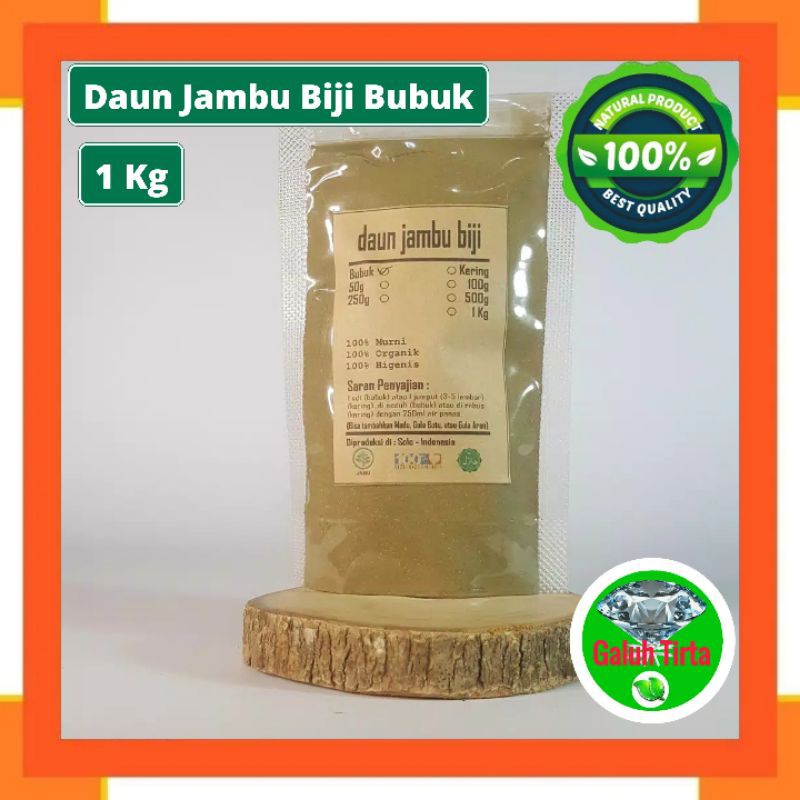 

DAUN JAMBU BIJI BUBUK 1000 GRAM / 1KG - Psidium Guajava - MURNI JSR Herbal Rempah Sehat Alam