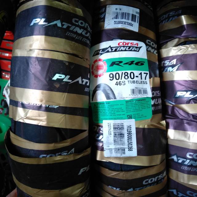 Corsa platinum r46 tubeles racing soft compound 90/80 ring 17 tubless free pentil 100 % original