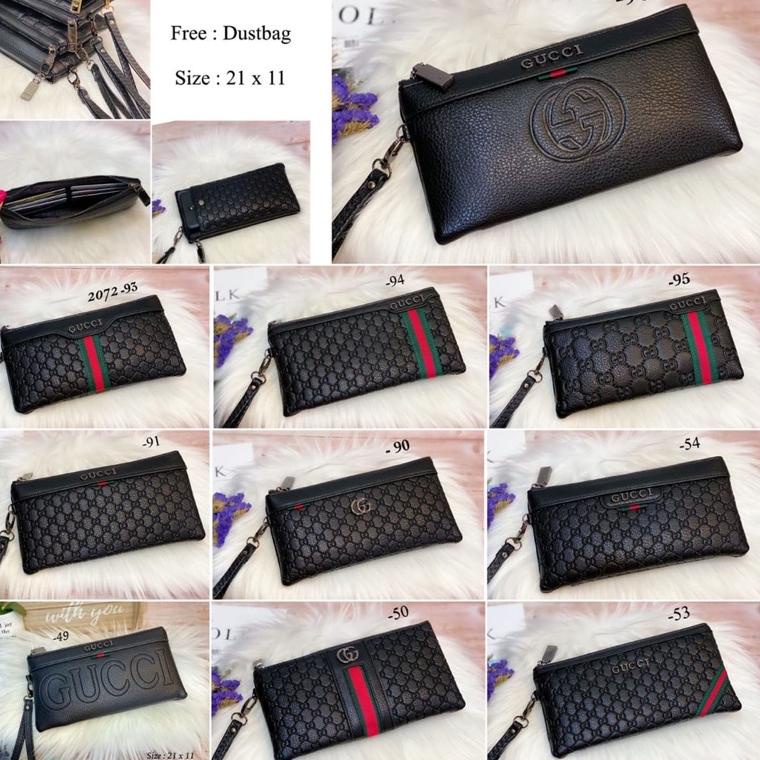 DOMPET HP GUCCI TERMURAH kulit caviar ( super premium ) wallet bahan bordir (KODE 8835)