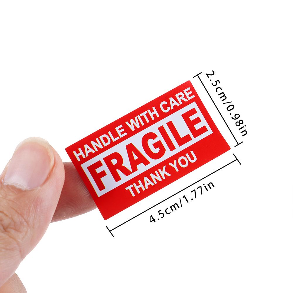 250pcs / Roll Stiker Label Peringatan Fragile Tahan Lama Dengan Perekat Untuk Pengemasan Kantor