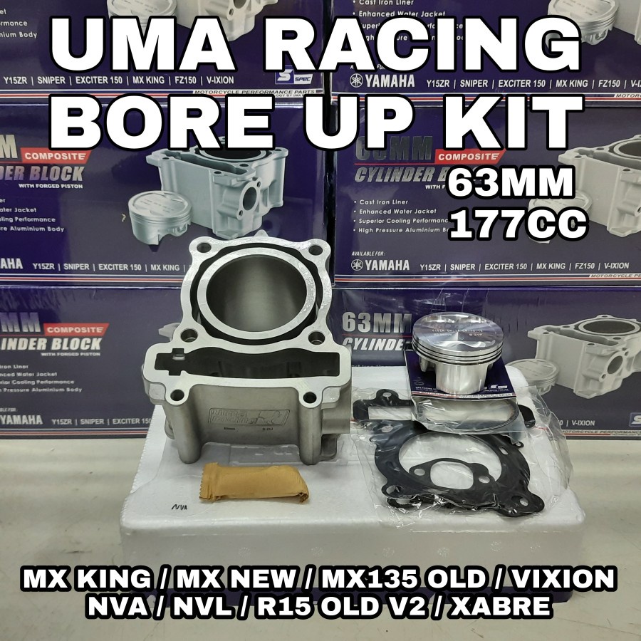 BLOK BORE UP UMA RACING MX KING MX VIXION NVL R15 OLD XABRE 63MM 177