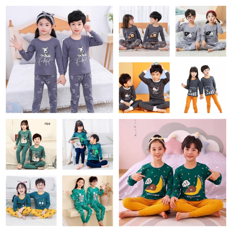 3 pcs paket hemat baju tidur anak-baju tidur anak -setelan anak perempuan-setelan anak laki laki-baju tidur anak laki laki-baju tidur anak perempuan/promo spesial ramdhan