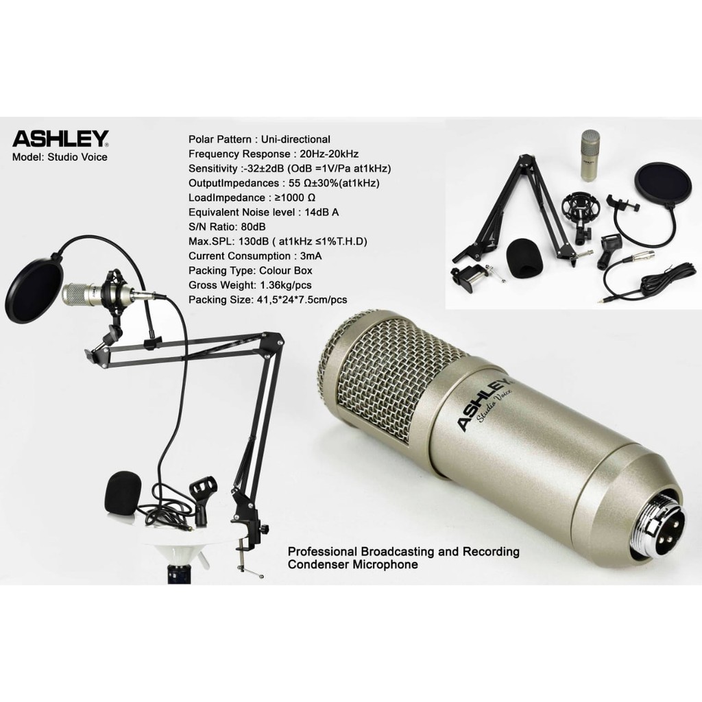Professional Condenser Mic Ashley Studio Voice
