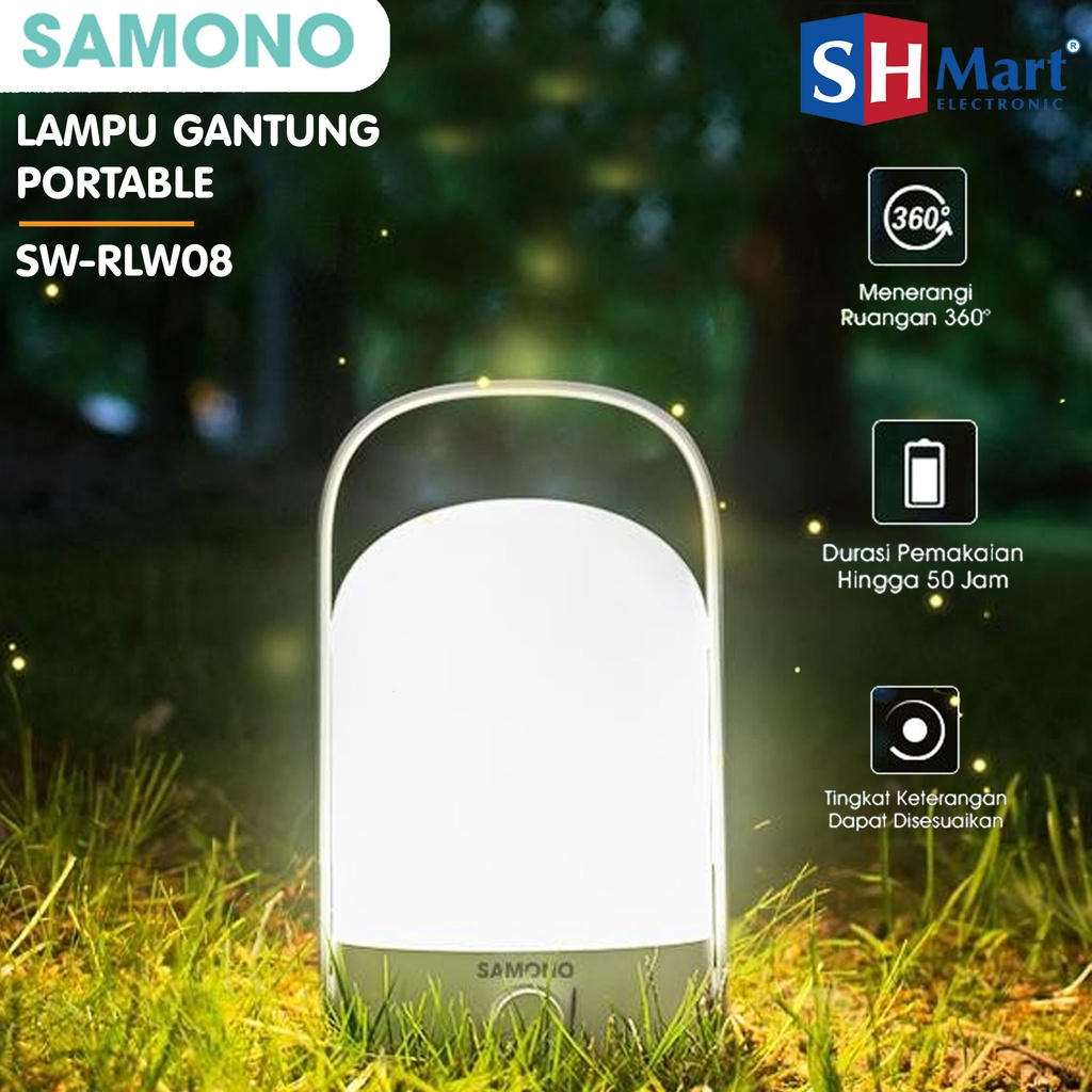 LAMPU GANTUNG PORTABLE TERANG 360° LAMPU SENTER SW-RLW08 PUTIH - SAMONO