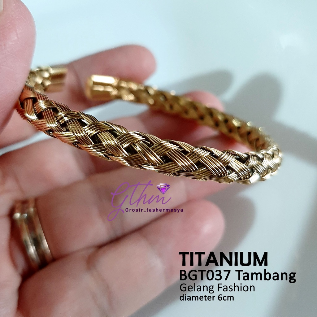 Gelang Tambang Wanita Titanium Gold Rosegold Perhiasan Import Premium Anti Karat Anti Luntur BGT037 Gthm