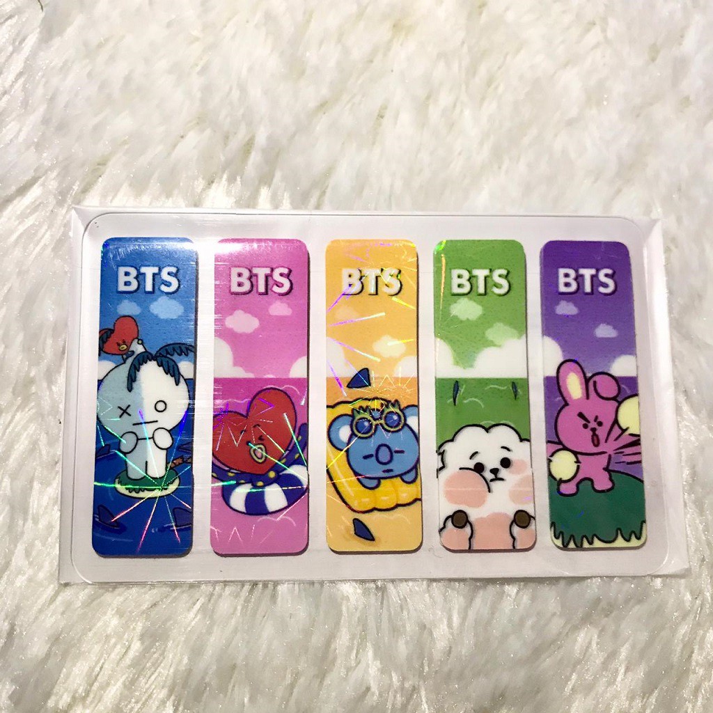 [ COD ]   STICKY NOTE PLASTIK HOLOGRAM BT21 BTS KPOP 1 SET 100PCS / STICKY NOTES BT21 BTS KPOP TERMU-CARTOON BTS