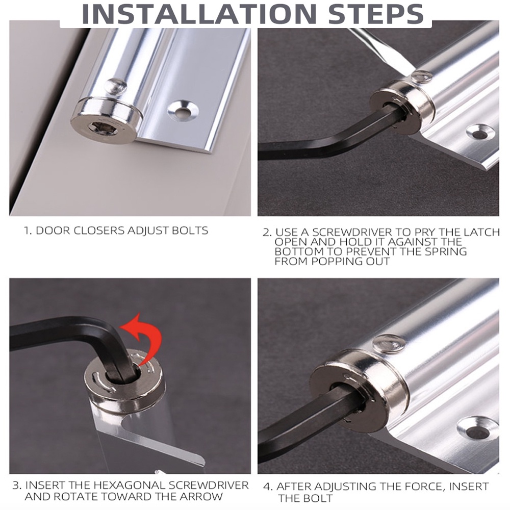 Door closer mini hidden / Alat penutup penahan pintu otomatis simple murah / Alat penahan pintu otomatis